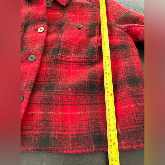 NWT J.JILL Buffalo Plaid Short Boxy Boyfriend Shacket/Jacket,Red/Black Check, M - Picture 11 of 13